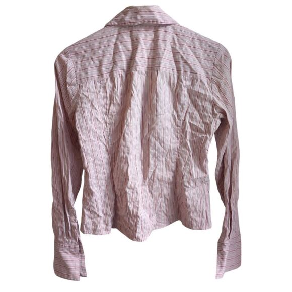 Rafaella Pinstripe Blush Stripe Long Sleeve Shirt Size Petite Small - Picture 5 of 5
